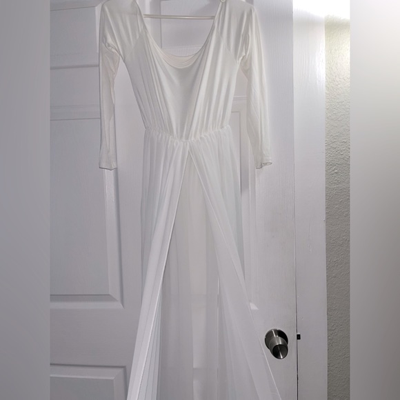 Maternity off shoulder chiffon gown dress - Picture 2 of 2